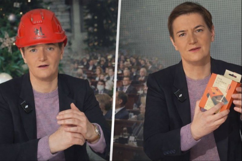 ZEN BAŠTA, ŠLEM I TERAPIJA" Brnabić se našalila: Pokloni koji opisuju političku godinu (VIDEO)